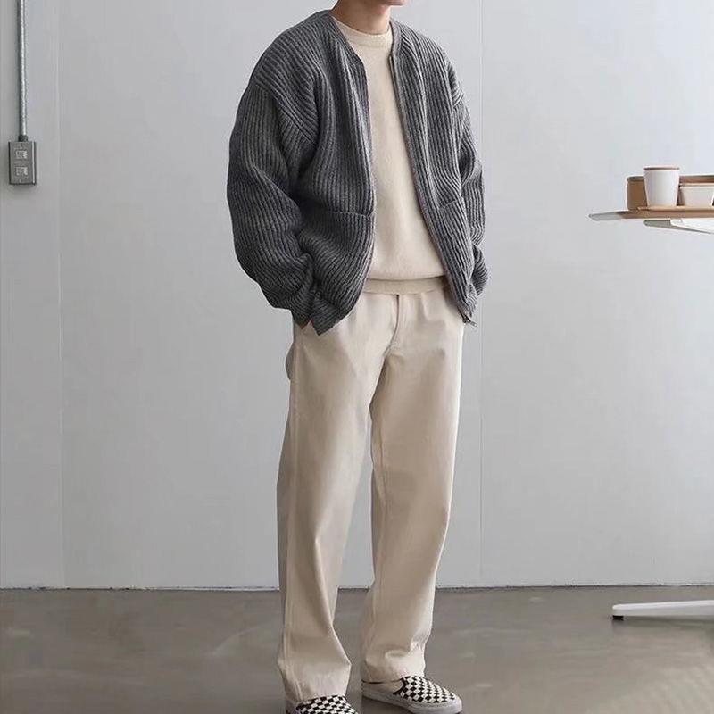 Knitted Cardigan - Relaxed Fit with Button Front