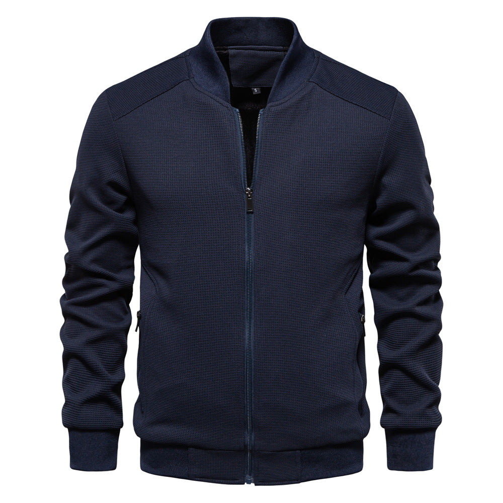 Bomber Jacket - Zip Front Ribbed Hem