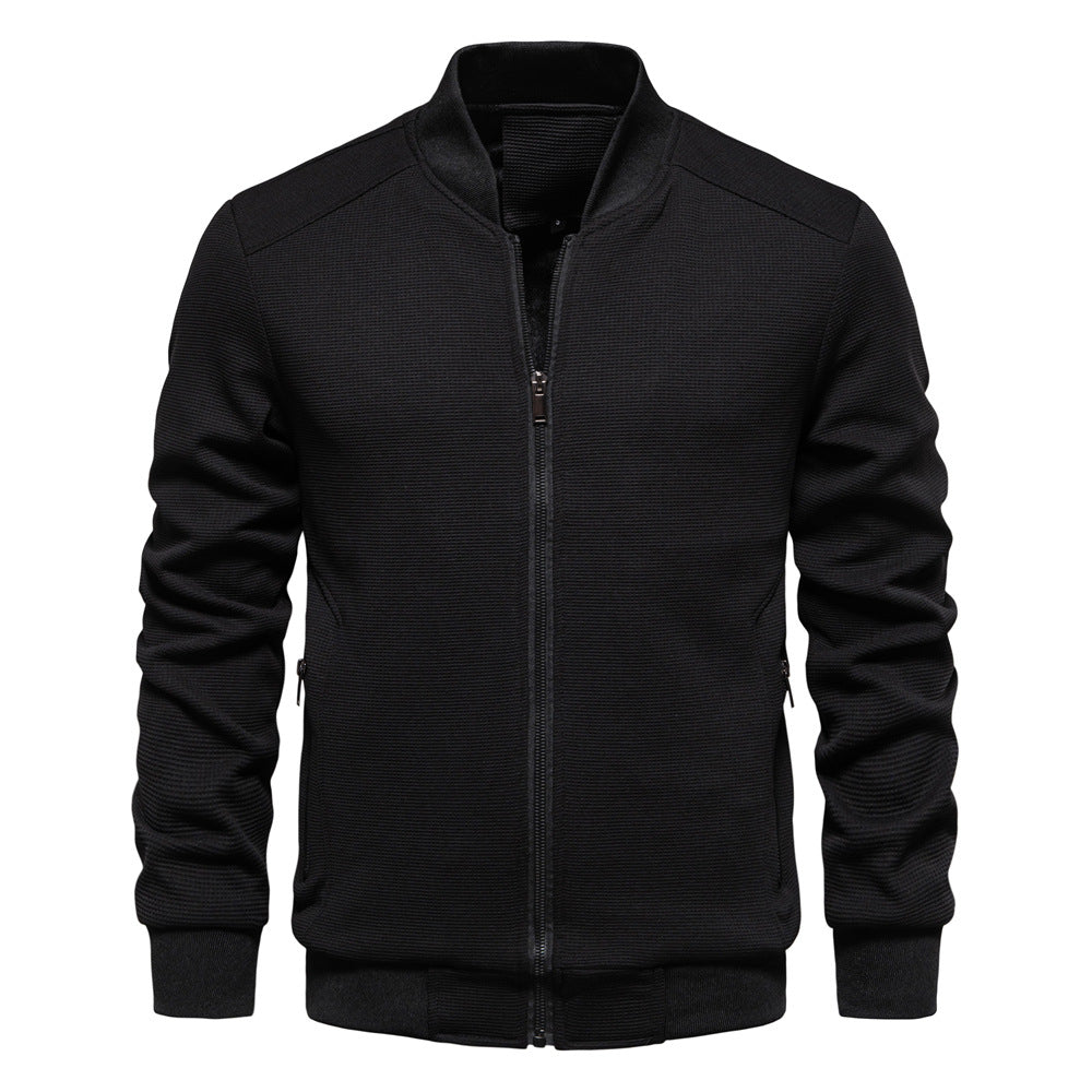 Bomber Jacket - Zip Front Ribbed Hem