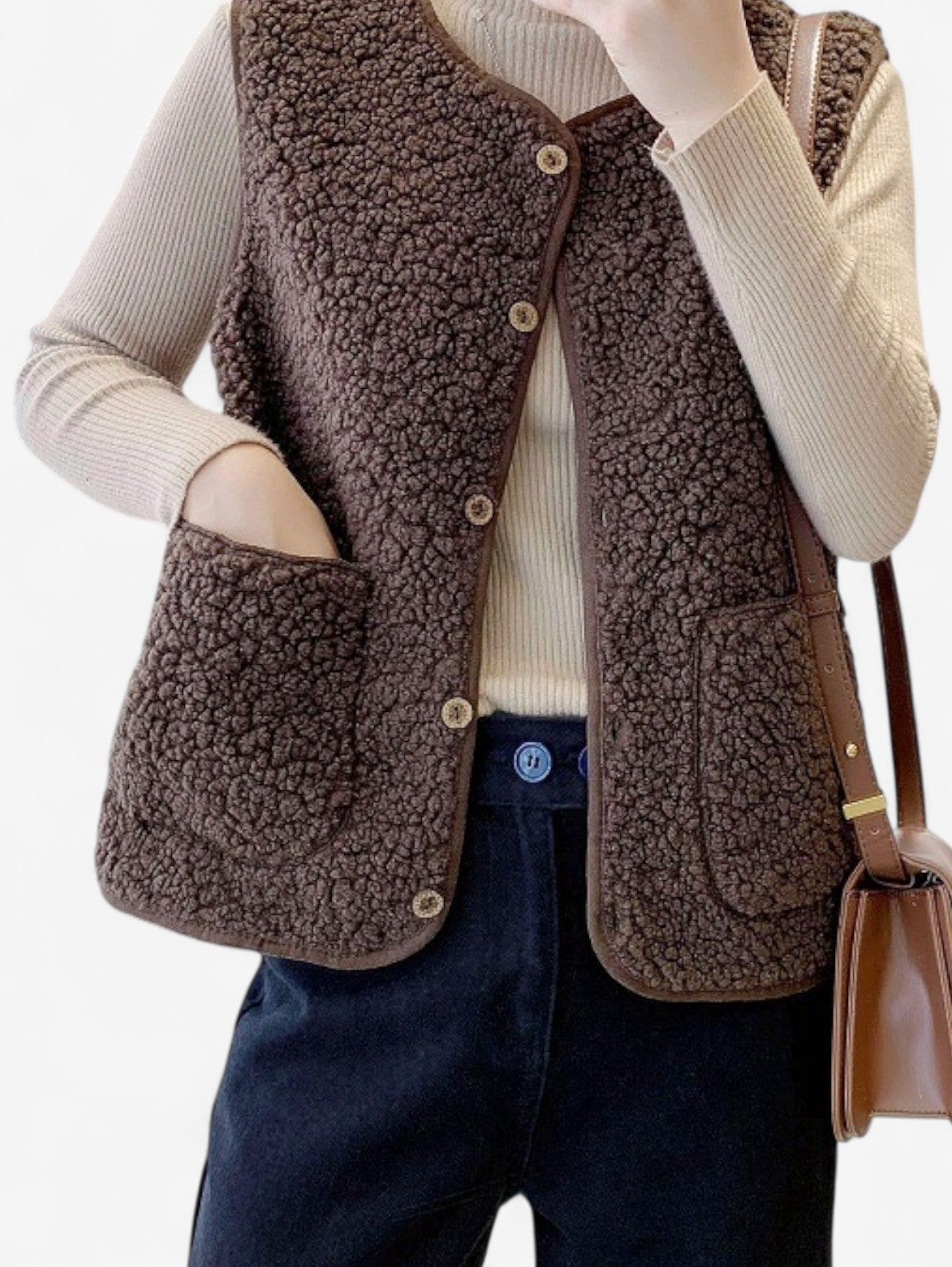 Women’s Sleeveless Button Down Vest Outerwear Jacket
