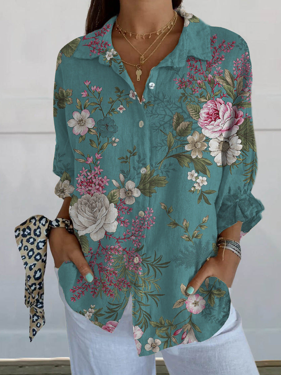 Button Down Blouse - Long Sleeve Relaxed Fit