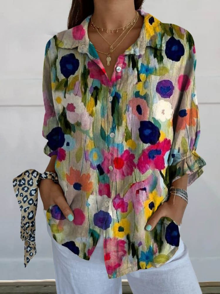 Button Down Blouse - Long Sleeve Relaxed Fit