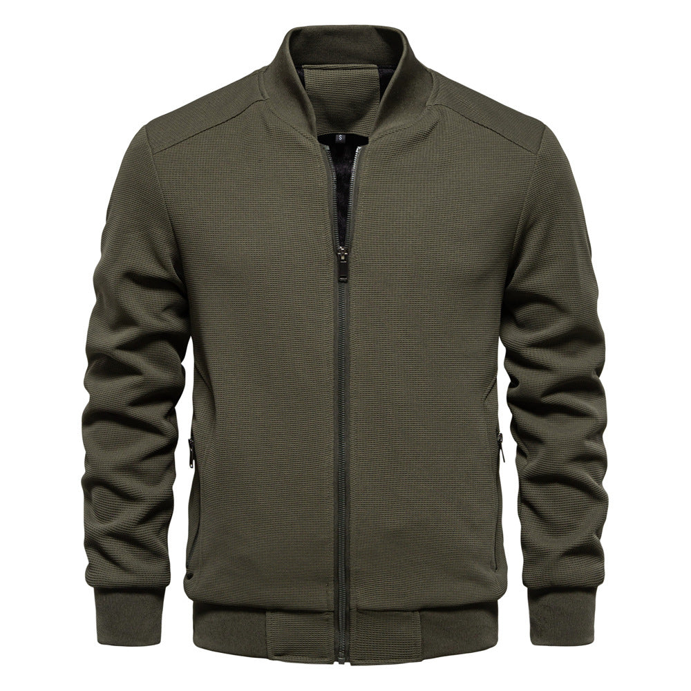 Bomber Jacket - Zip Front Ribbed Hem