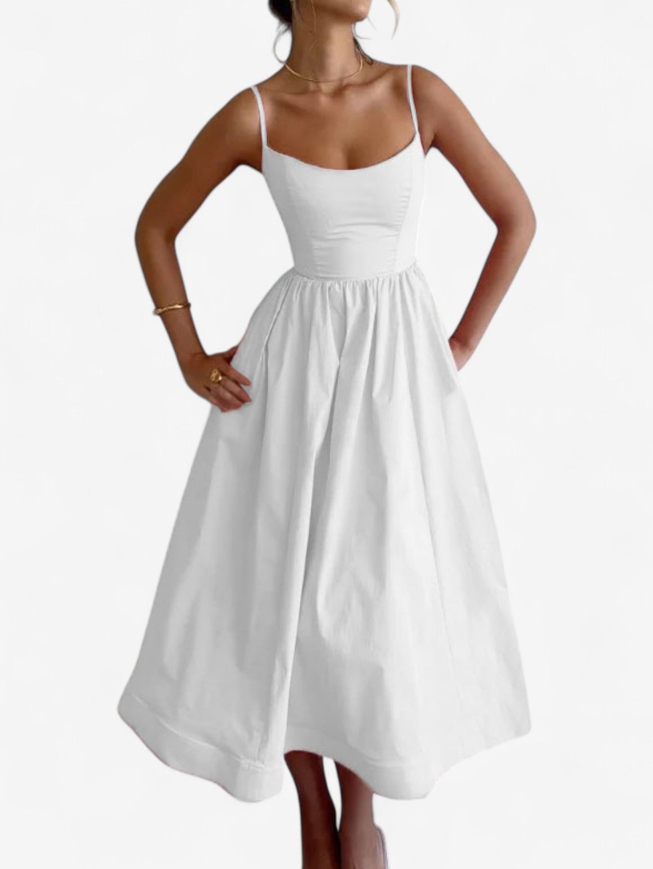 Women’s Sleeveless Wedding Guest Wrap Midi Summer Dress