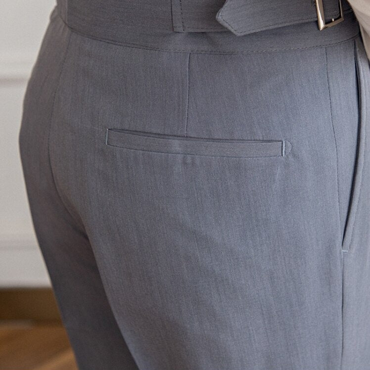 High Waist Formal Trousers | Tapered Fit with Pleats