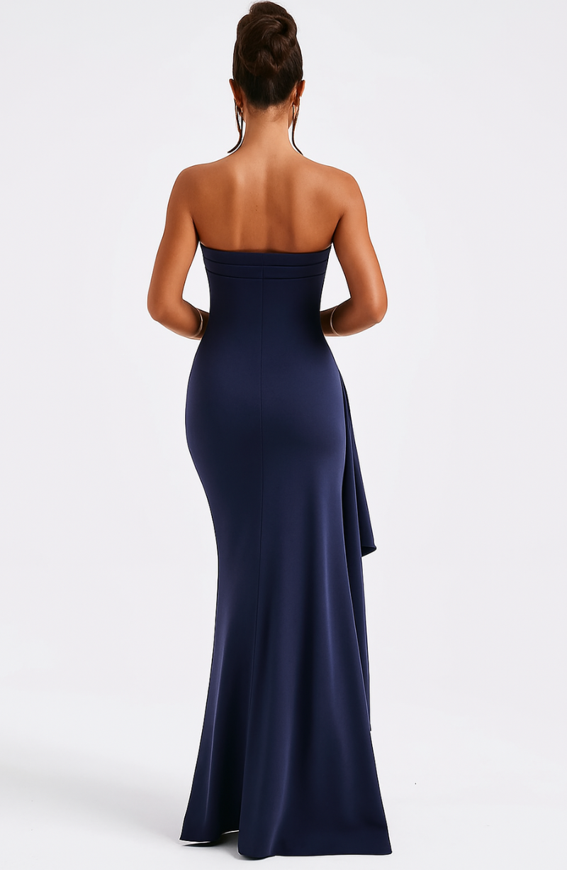 Women’s Strapless Maxi Dress | High Slit Bodycon Evening Gown