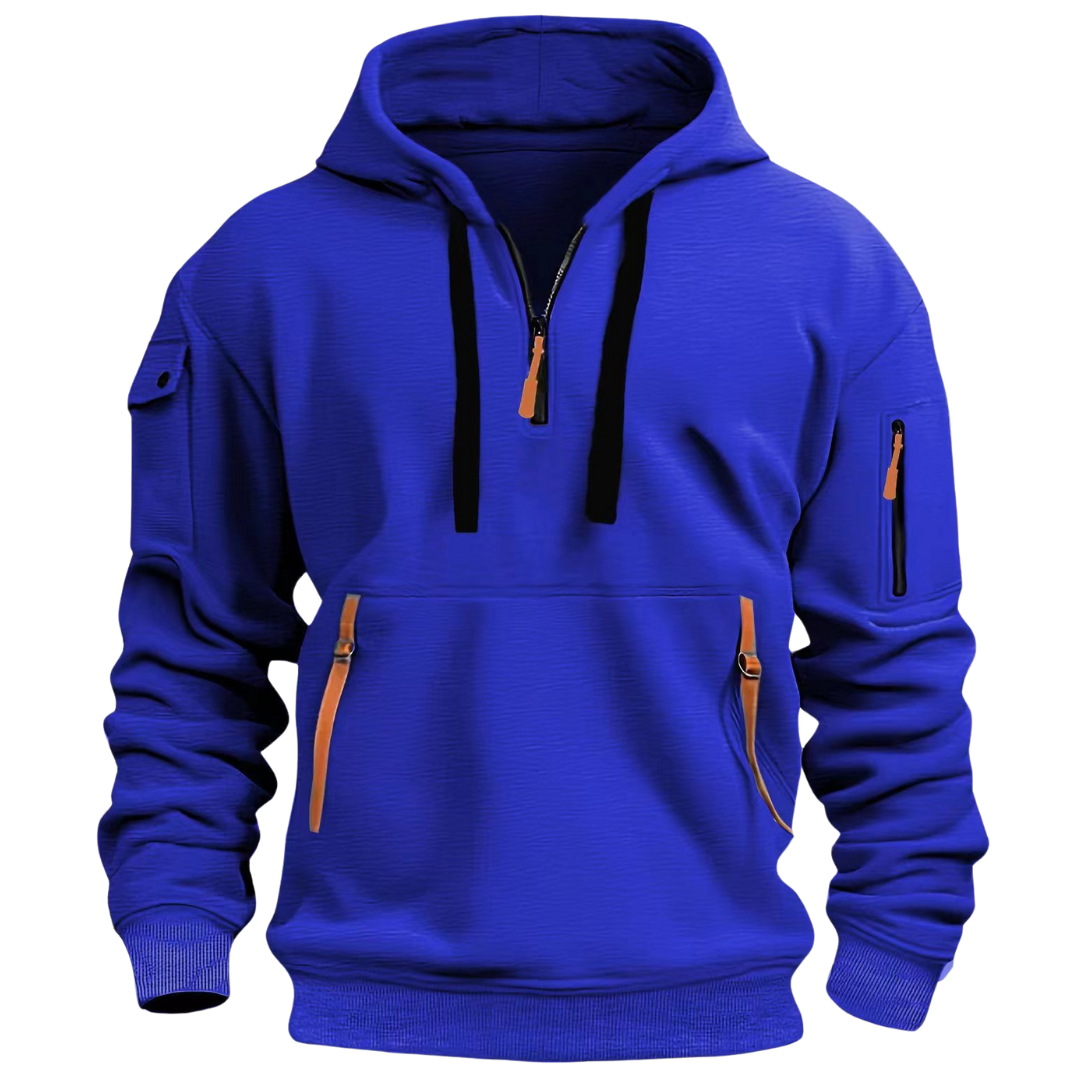 Pullover Hoodie - Half Zip with Multiple Pockets