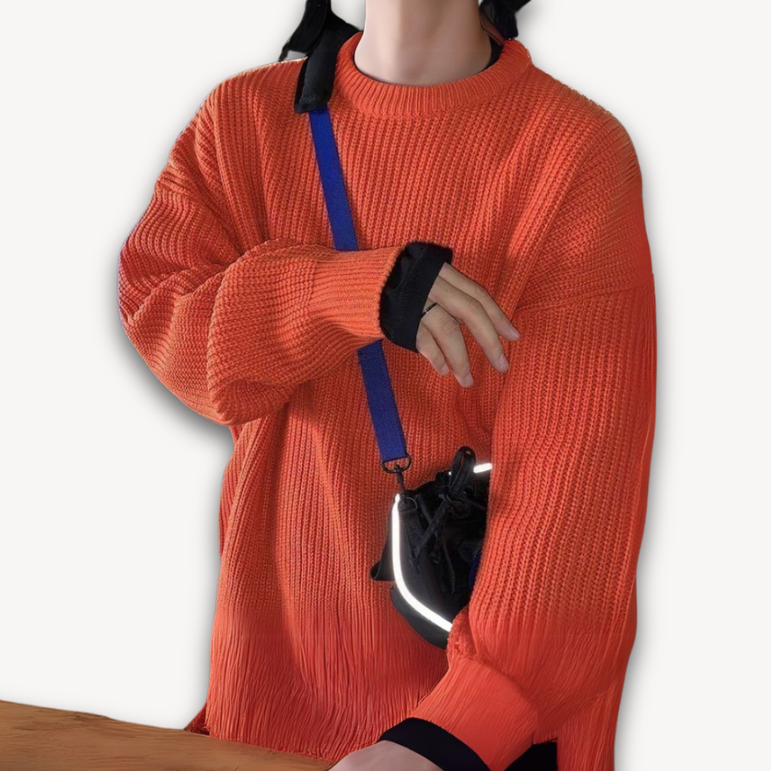 Oversized Knitted Jumper - Casual Loose Fit Pullover