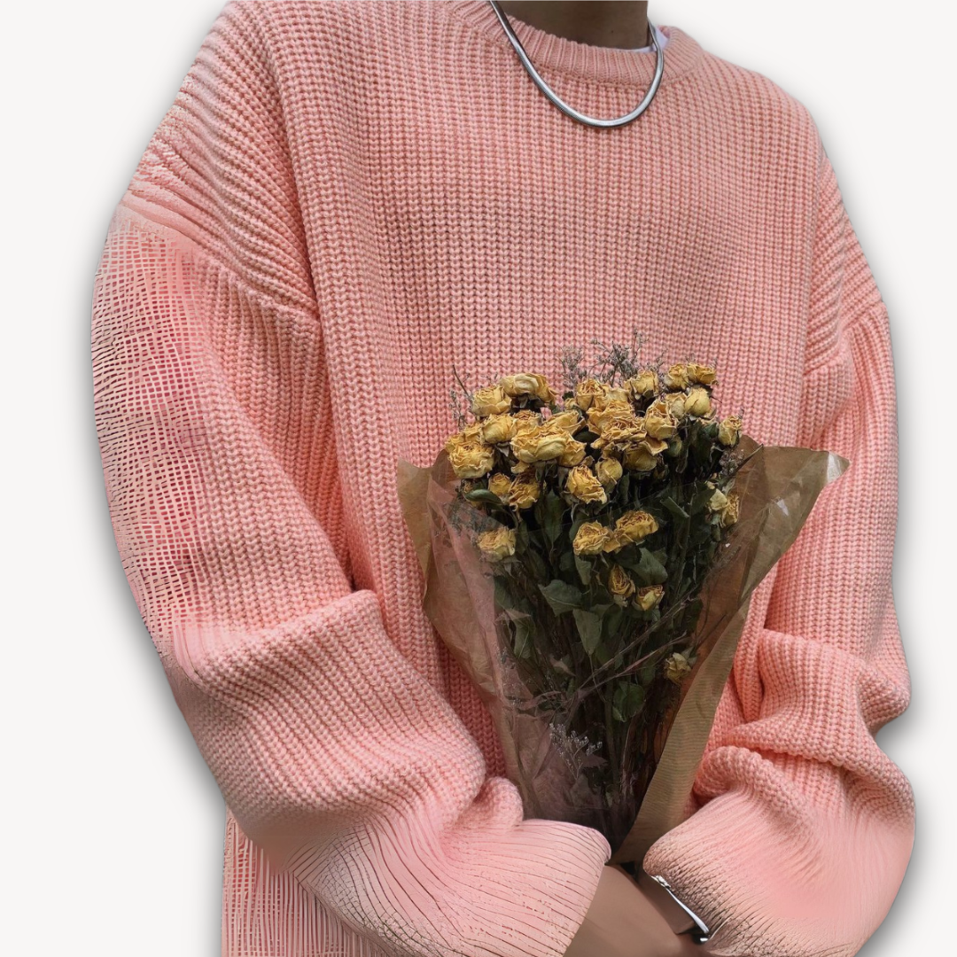 Oversized Knitted Jumper - Casual Loose Fit Pullover