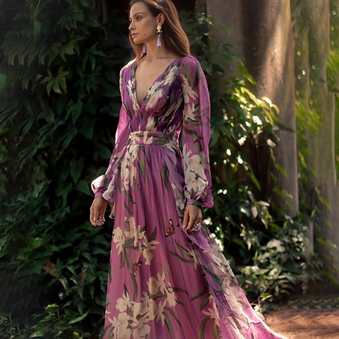Women's Elegant Floral Maxi Dress