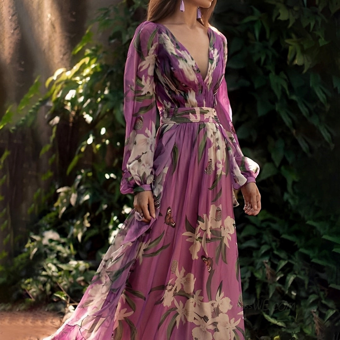 Women's Elegant Floral Maxi Dress