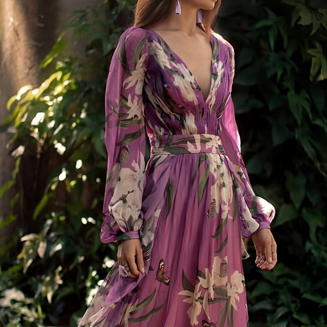 Women's Elegant Floral Maxi Dress