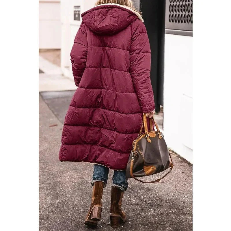 Longline Puffer Coat | Hooded Full Length with Warm Lining