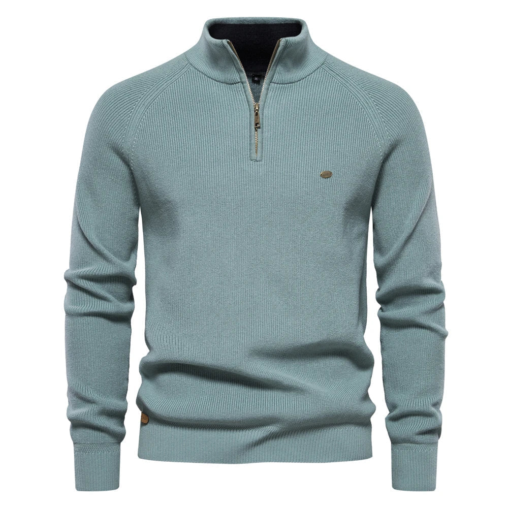 Quarter Zip Knitted Jumper | Pullover
