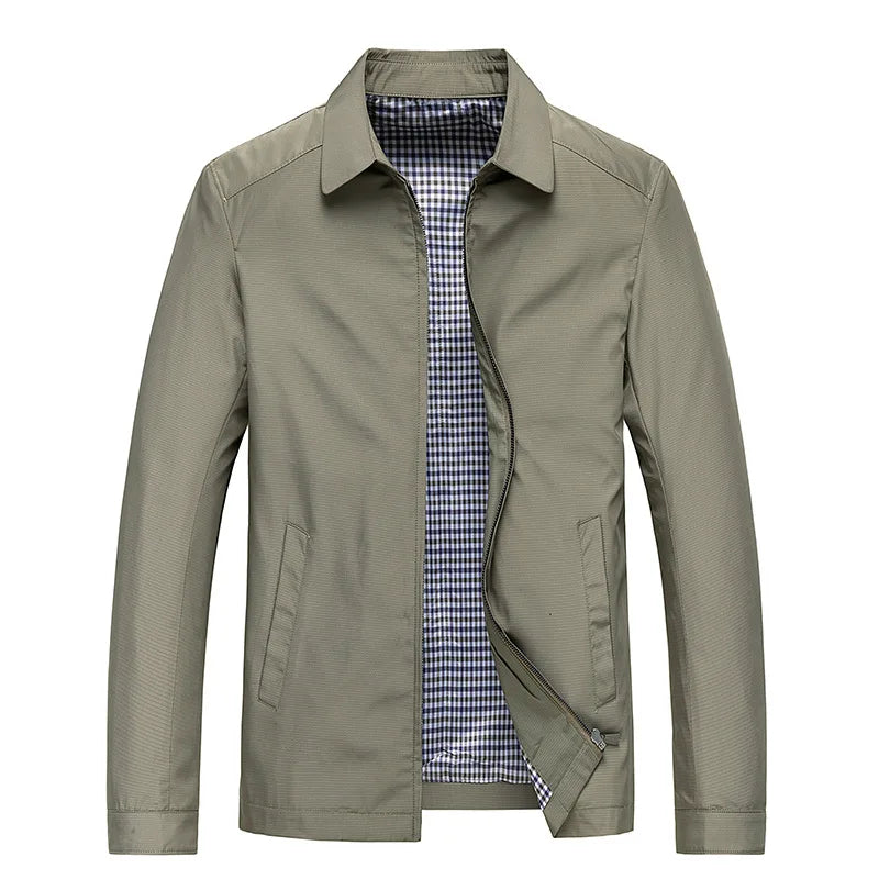 Lightweight Jacket - Slim Fit with Shirt Collar Zip Front