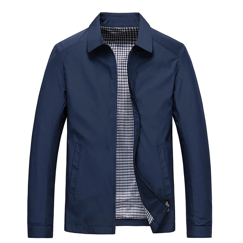 Lightweight Jacket - Slim Fit with Shirt Collar Zip Front