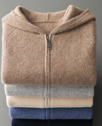 Zip Hoodie - Relaxed Fit with Drawstring Hood