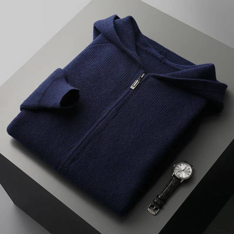 Zip Hoodie - Relaxed Fit with Drawstring Hood