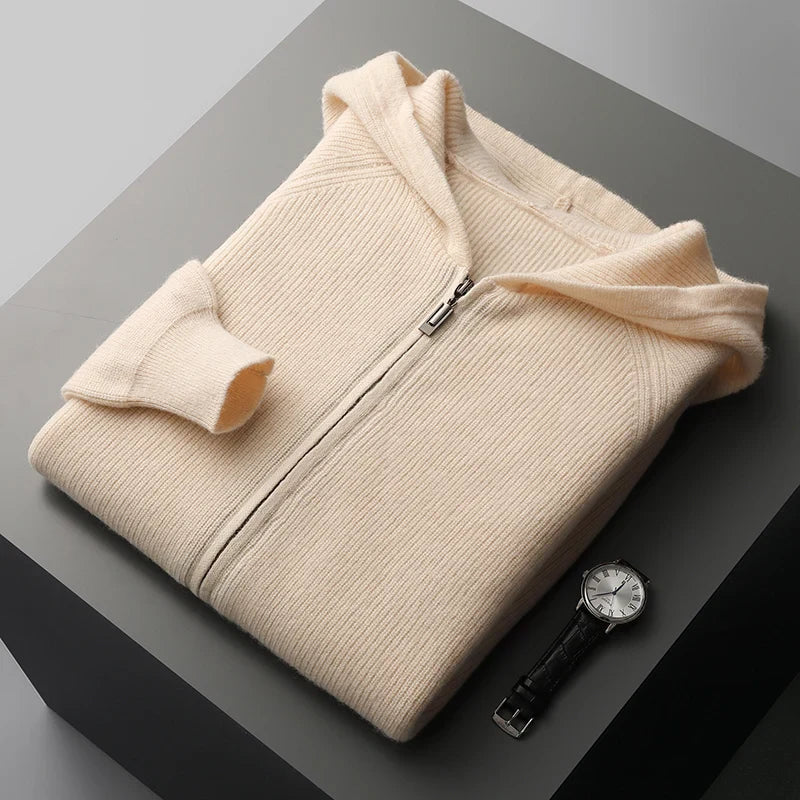 Zip Hoodie - Relaxed Fit with Drawstring Hood