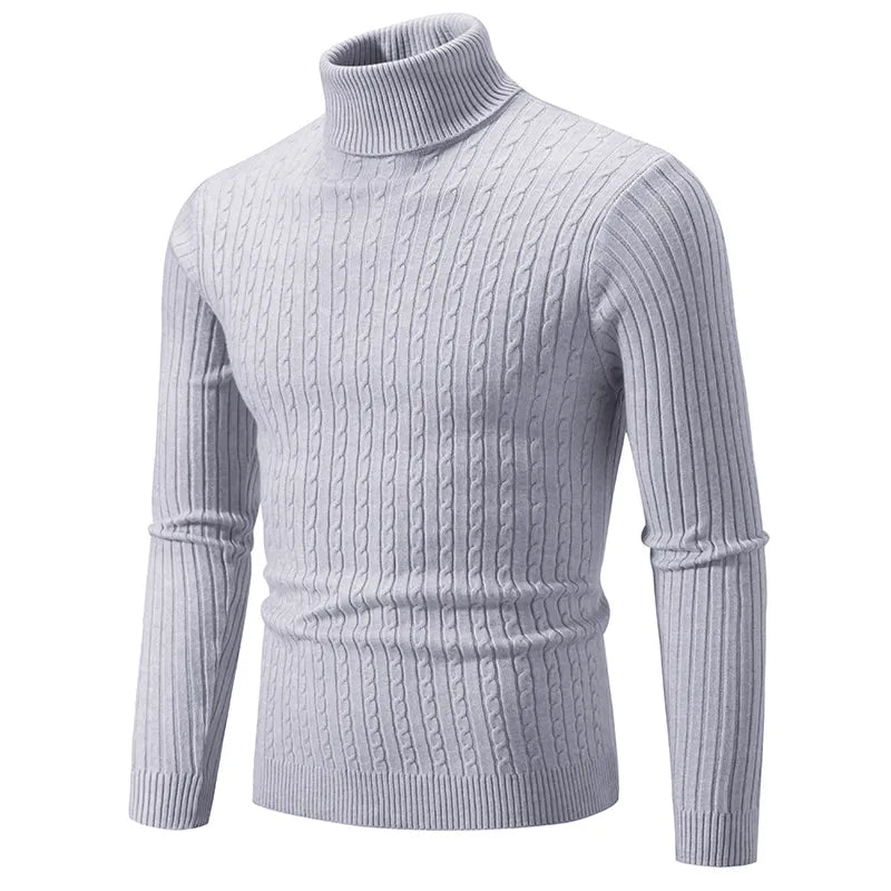 Roll Neck Jumper – Slim Fit Ribbed Knit