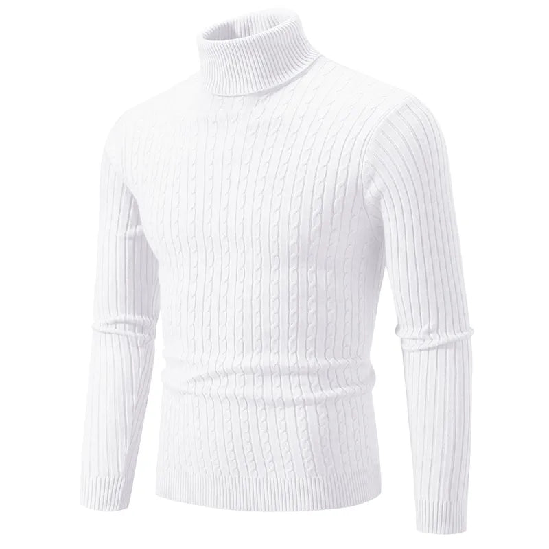 Roll Neck Jumper – Slim Fit Ribbed Knit
