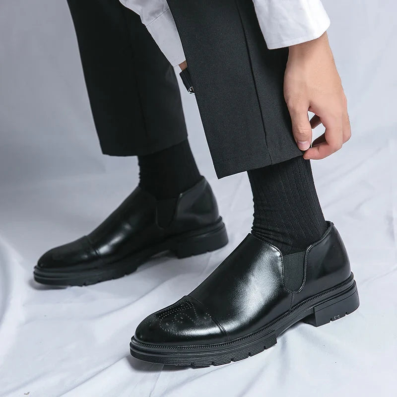 Slip On Dress Shoes - Classic Formal Cap Toe Design