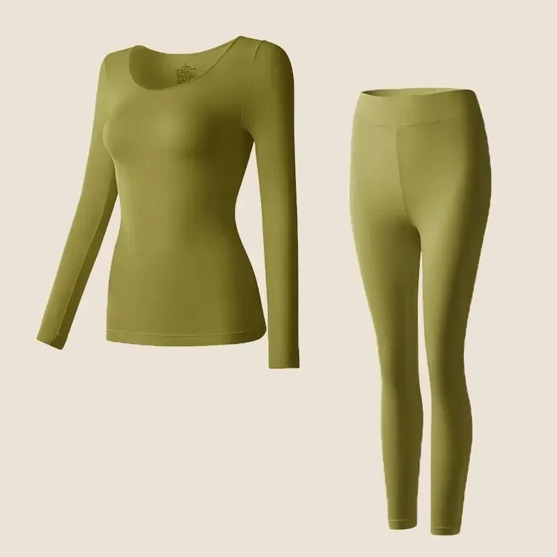 Thermal Underwear Set - Long Sleeve Top with Slim Leggings