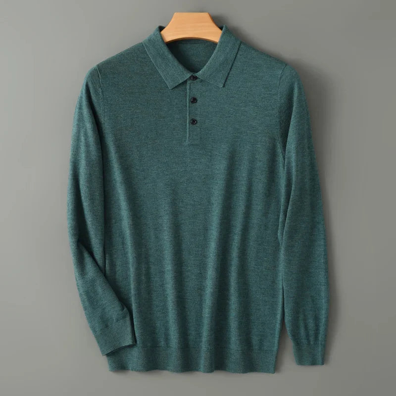 Long Sleeve Polo Shirt | Classic Button Design