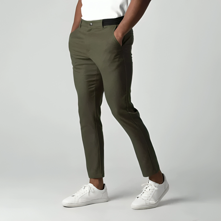 Slim Fit Chino Trousers - Tapered Leg with Pockets