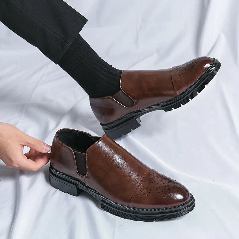 Slip On Dress Shoes - Classic Formal Cap Toe Design