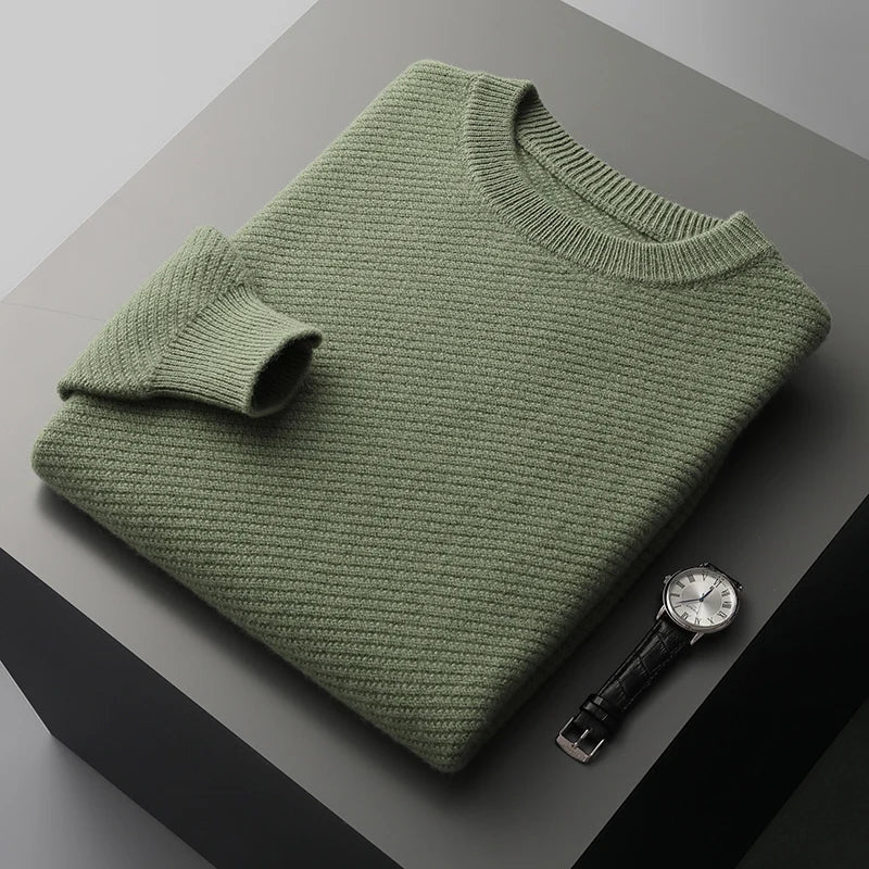 Crew Neck Knitted Jumper - Classic Fit Pullover