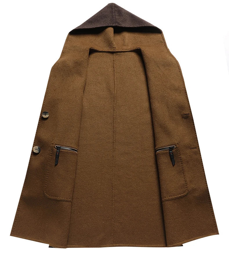 Hooded Overcoat | Long Button Front Style