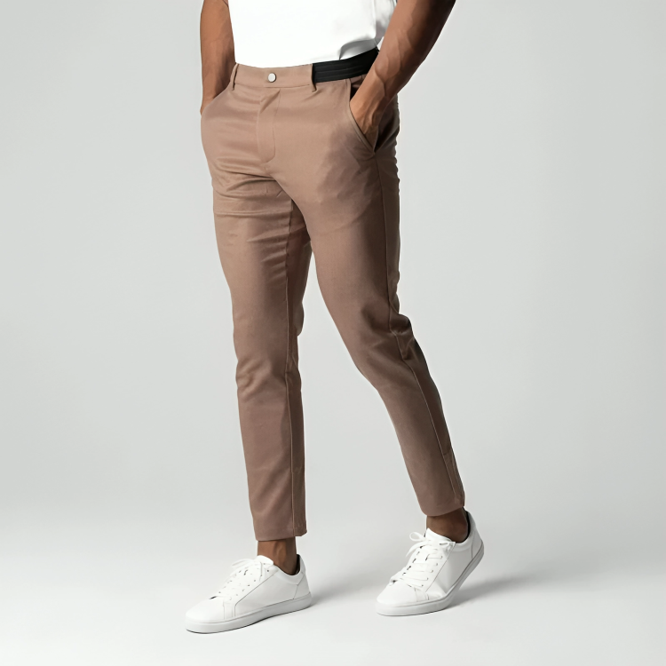 Slim Fit Chino Trousers - Tapered Leg with Pockets