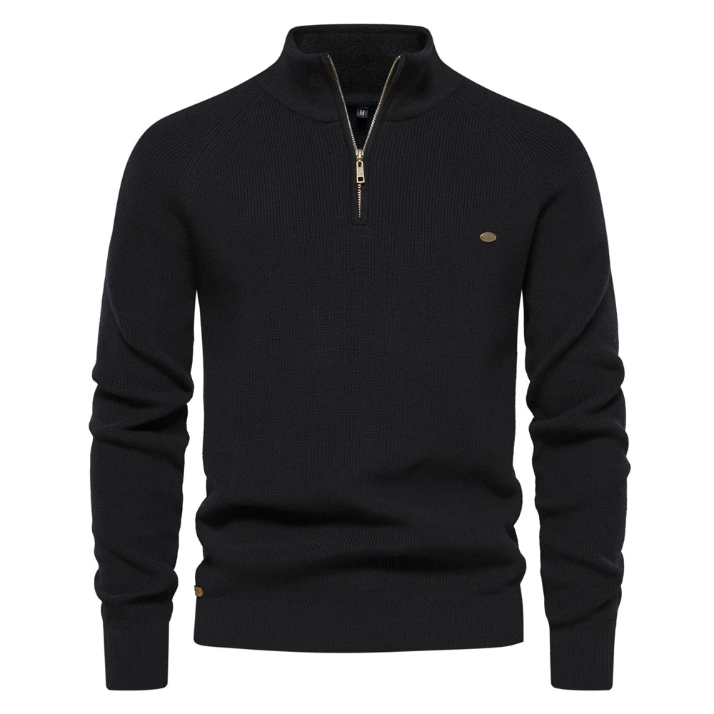 Quarter Zip Knitted Jumper | Pullover