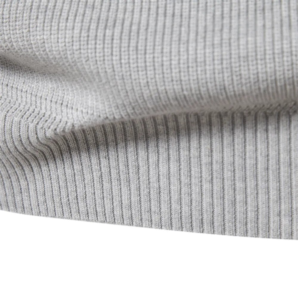 Half Zip Jumper - Rib Knit Stand Collar
