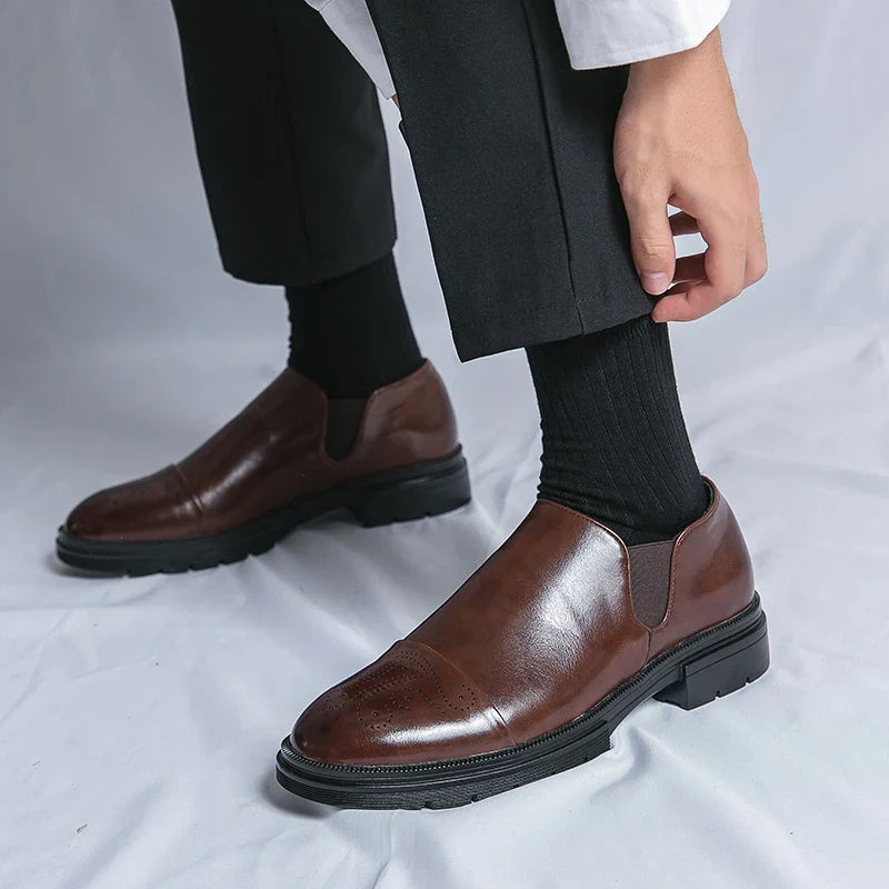 Slip On Dress Shoes - Classic Formal Cap Toe Design