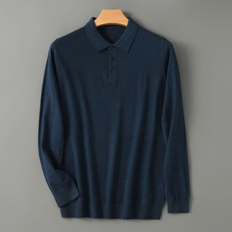 Long Sleeve Polo Shirt | Classic Button Design