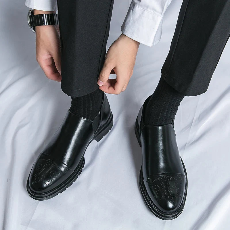 Slip On Dress Shoes - Classic Formal Cap Toe Design