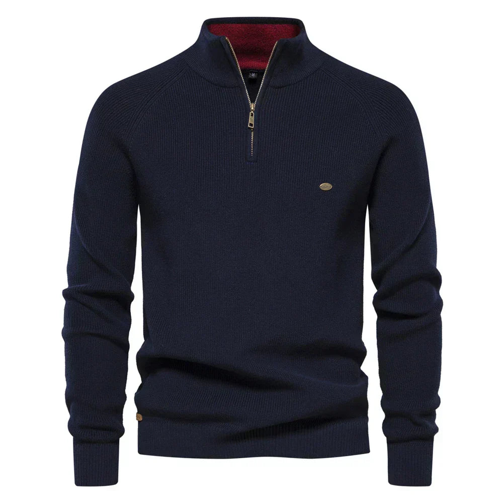 Quarter Zip Knitted Jumper | Pullover