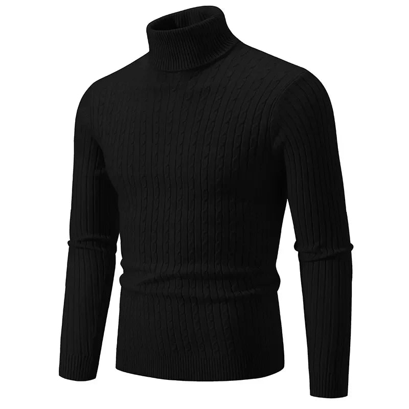 Roll Neck Jumper – Slim Fit Ribbed Knit
