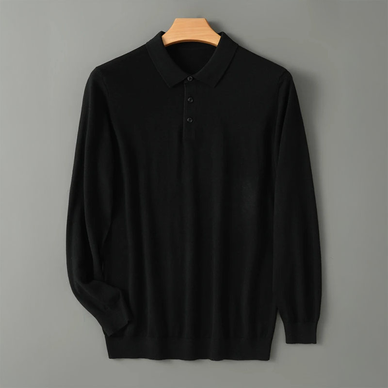 Long Sleeve Polo Shirt | Classic Button Design