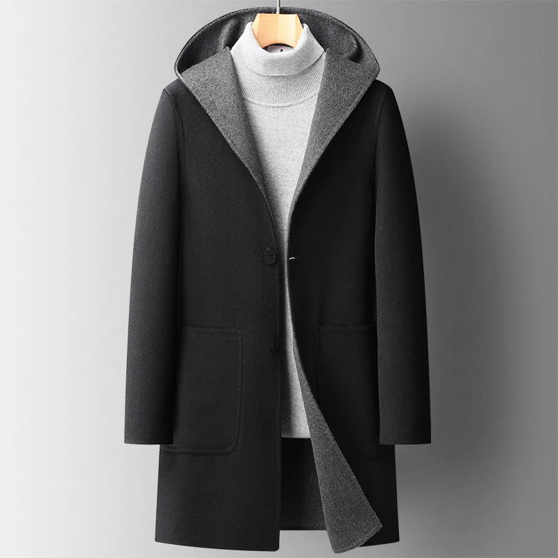 Hooded Overcoat | Long Button Front Style