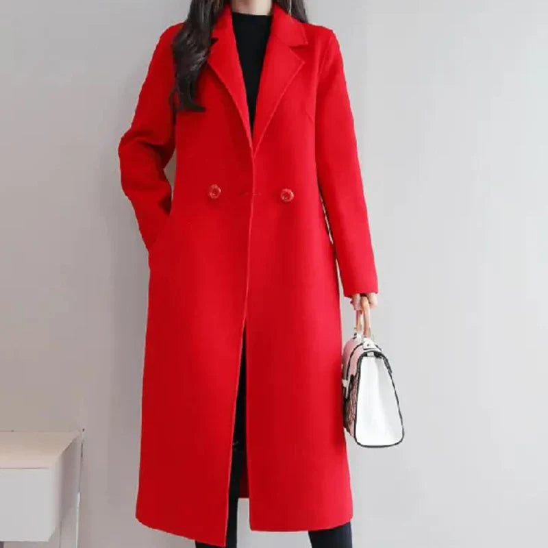 Long Winter Coat | Classic Double Button Style