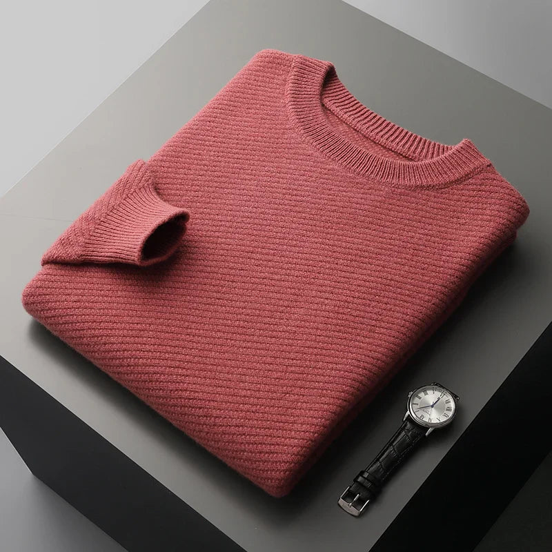 Crew Neck Knitted Jumper - Classic Fit Pullover