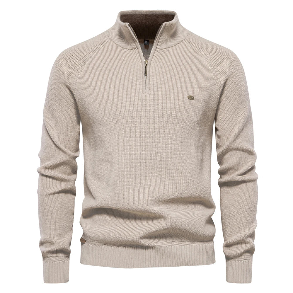 Quarter Zip Knitted Jumper | Pullover
