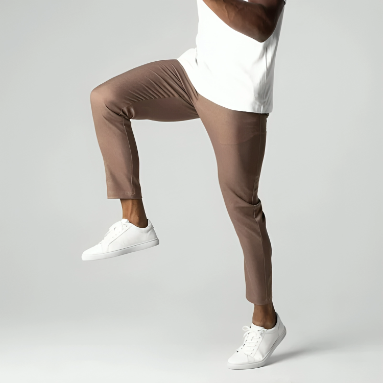 Slim Fit Chino Trousers - Tapered Leg with Pockets