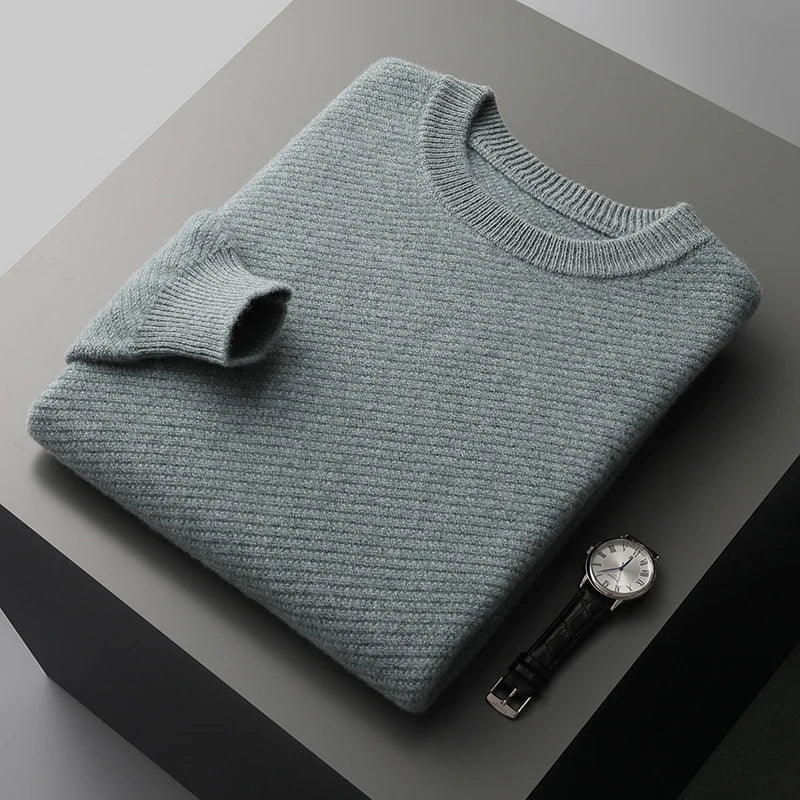 Crew Neck Knitted Jumper - Classic Fit Pullover