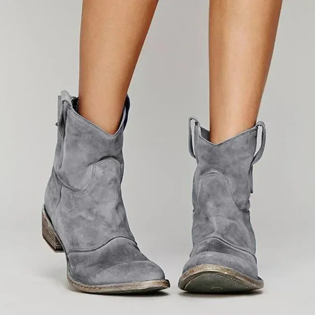 Cowboy Ankle Boots - Pull Tabs and Western Silhouette