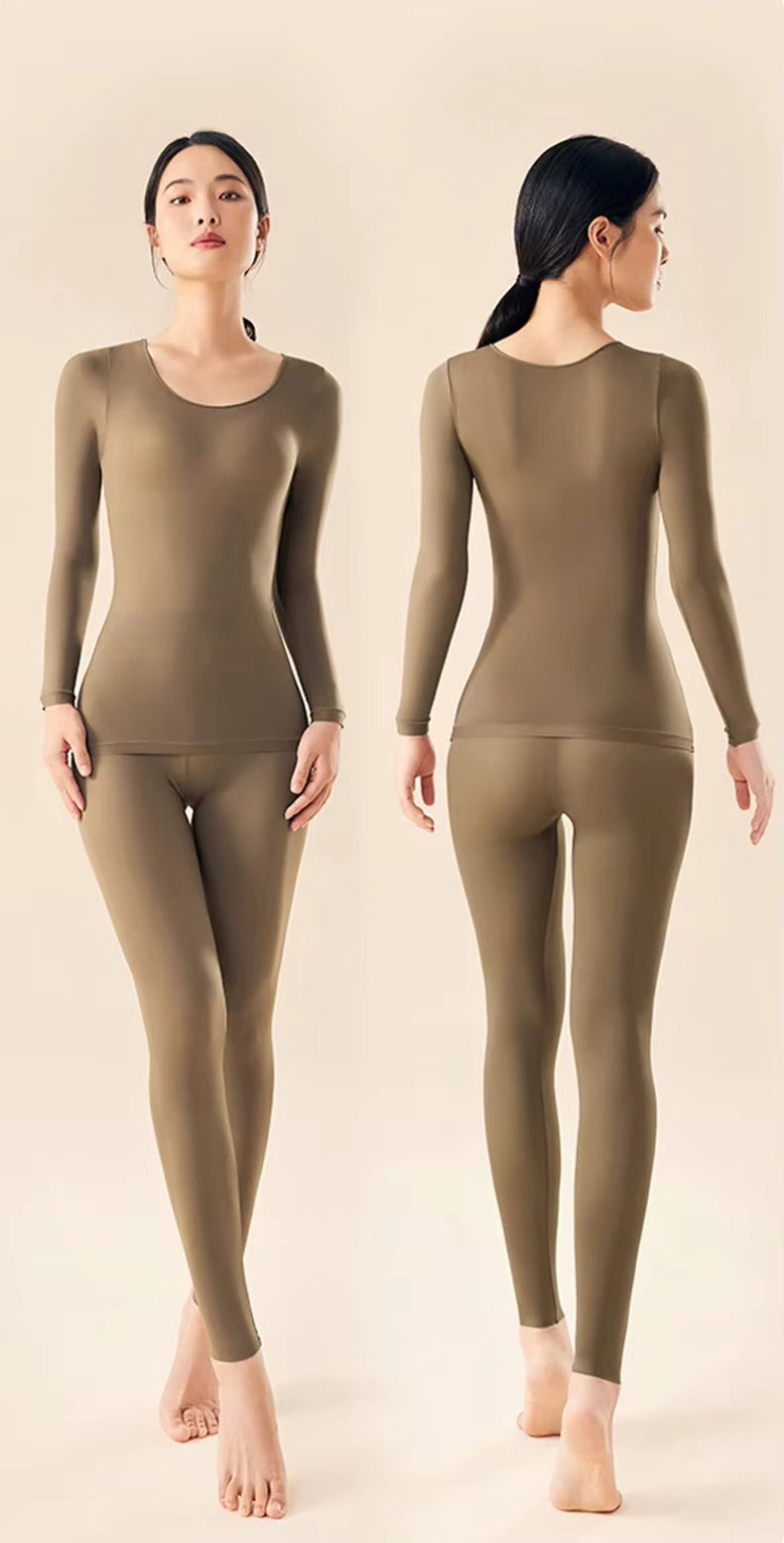 Thermal Underwear Set - Long Sleeve Top with Slim Leggings