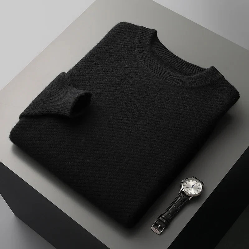 Crew Neck Knitted Jumper - Classic Fit Pullover